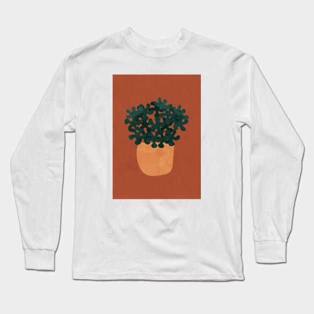 Potted Plant Boho Botanical Long Sleeve T-Shirt by Colorable